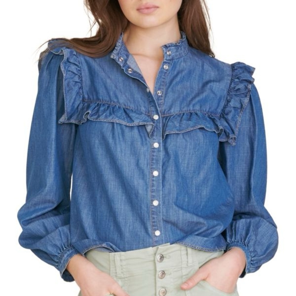 VERONICA BEARD
Tes Ruffled Denim Button Down (T2)